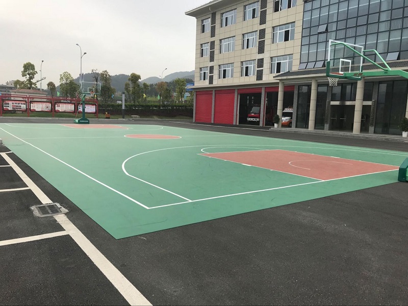 黔江区正阳公安消防队室外塑胶篮球场施工